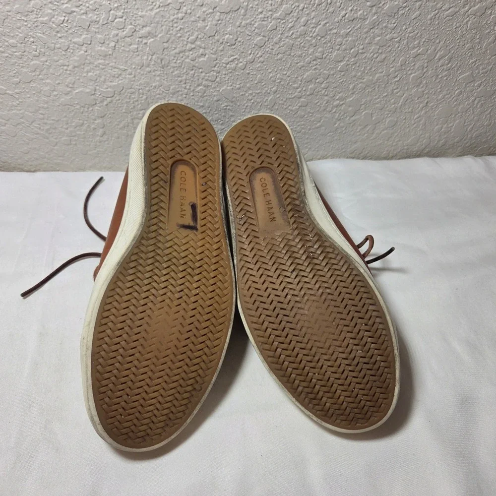 Cole Haan Mens Grand Crosscourt II British Tan Leather Sneakers C22887 Size 7.5M